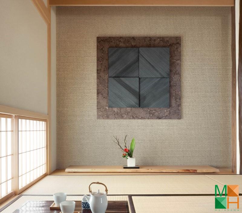 Giấy dán tường Nhật Bản giả vải màu ngà P142_02_6316_6317