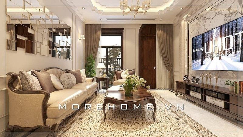 Kệ tủ tivi mang lại sự bổ sung vẻ đẹp vào không gian sống của tổ ấm Việt.