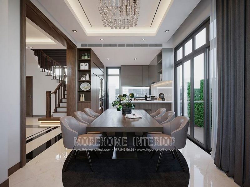 Sản phẩm bàn ăn có kiểu dáng hiện đại và tinh tế, đầy sang trọng.